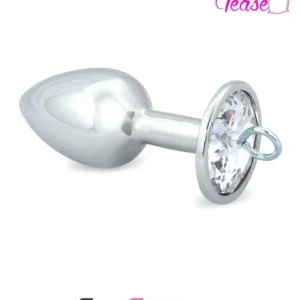0303E Eye Hook Clear Jewel Small Chromed Butt Plug ? FINAL CLEARANCE – Last Chance!