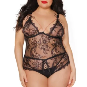 Chained To You Lace Crotchless Bondage Teddy